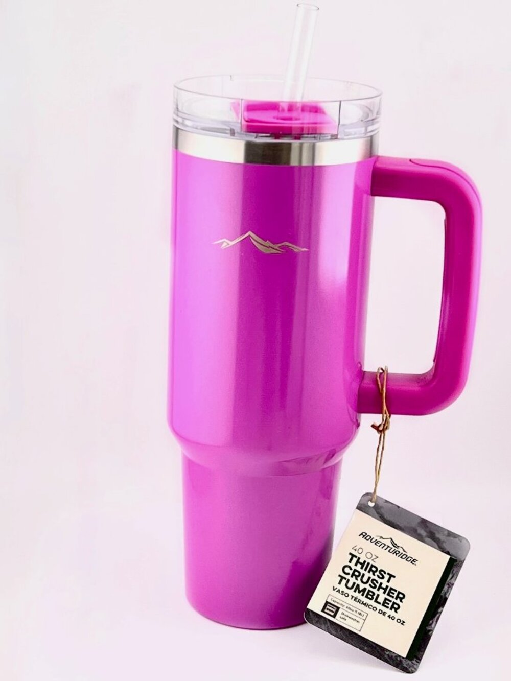NEW Aldi Adventuridge 40oz Tumbler with Handle Pink Shimmer Thirst Crusher